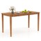 Outdoor Dining Table for 6 Natural Acacia Wood Patio Table with Slatted Top and Adjustable Feet